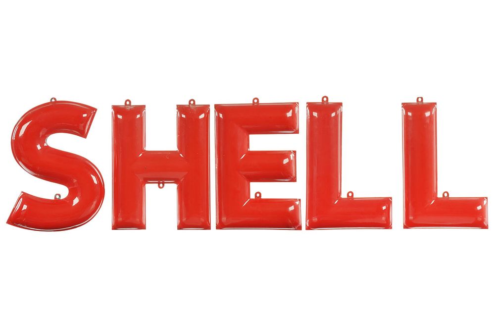 Lot 170: Shell Porcelain Gas Station Sign Letters