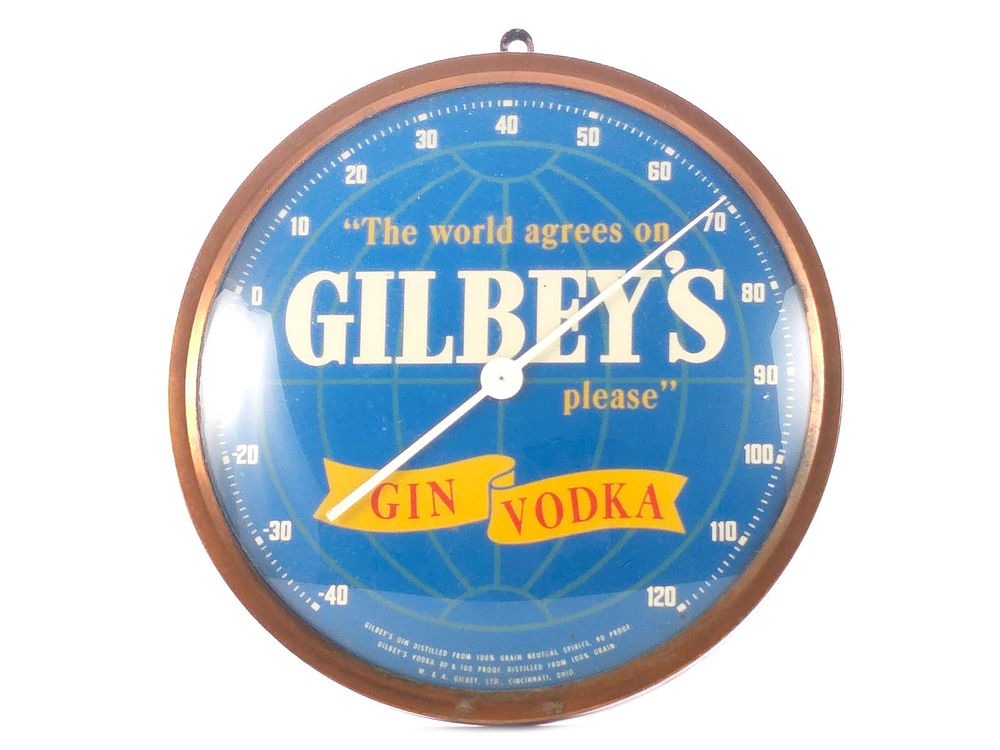 Lot 186: The World Agrees On Gilbeys Gin/Vodka Thermometer