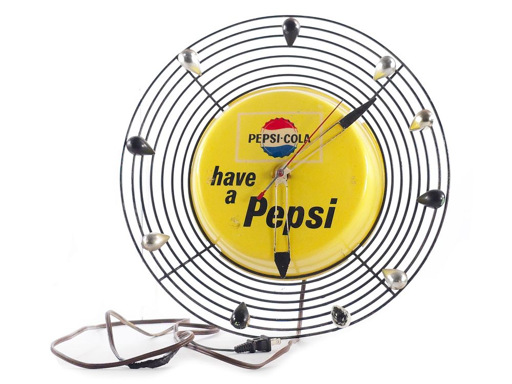 Lot 188: 1960s Pepsi-Cola Advertising Clock Electric