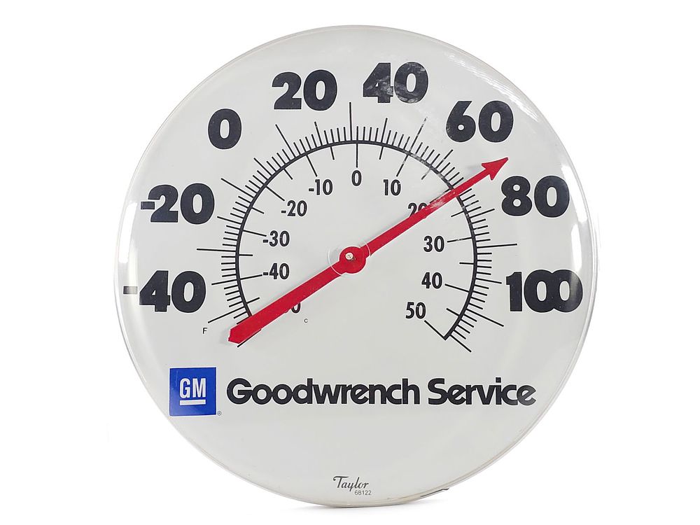 Lot 193: Vintage 1980s GM Goodwrench Service Thermometer 18"