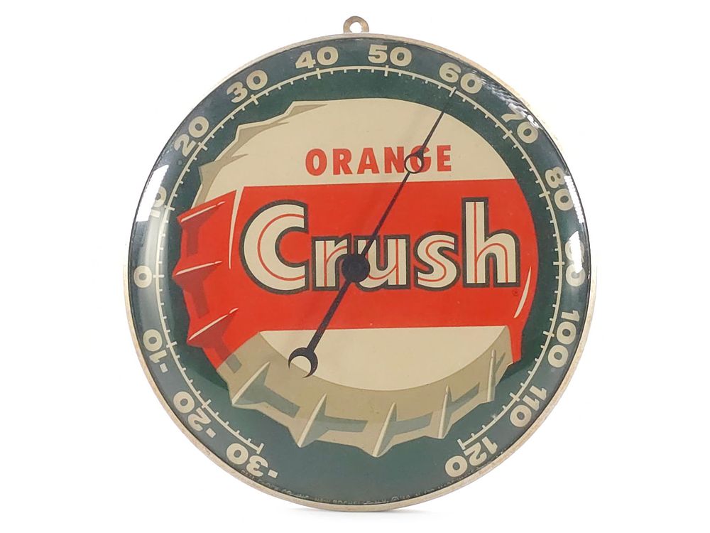 Lot 195: 1958 Vintage Orange Crush Thermometer 12"