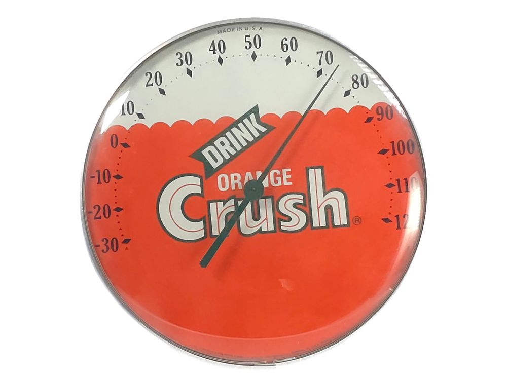 Lot 197: Drink Orange Crush" Advertising Thermometer 12