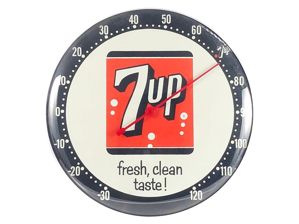 Lot 200: 7-Up Fresh Clean Taste Advertising Thermometer 12" D