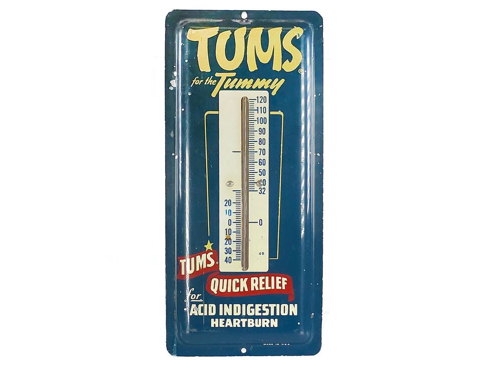 Lot 208: Tums Quick Relief Advertising Thermometer 12"