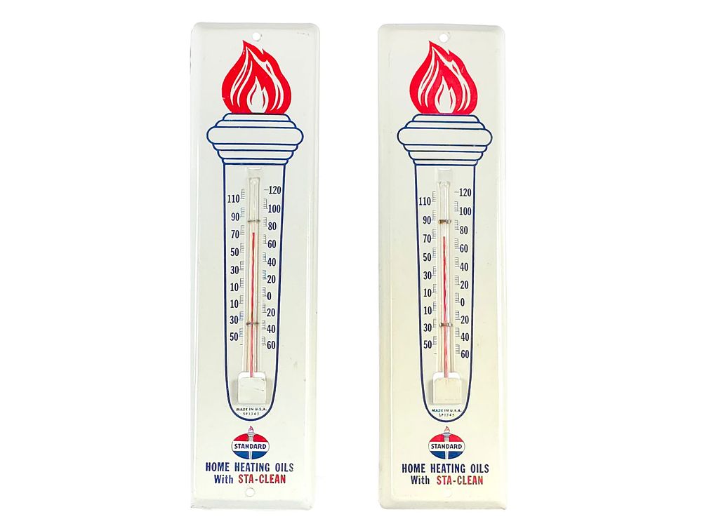 Lot 209: (2) Standard Advertising Thermometers 11"