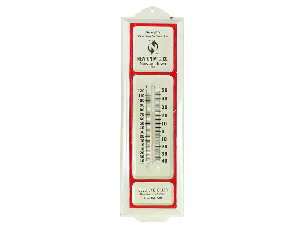 Lot 212: Newton MFG Advertising Thermometer 14"
