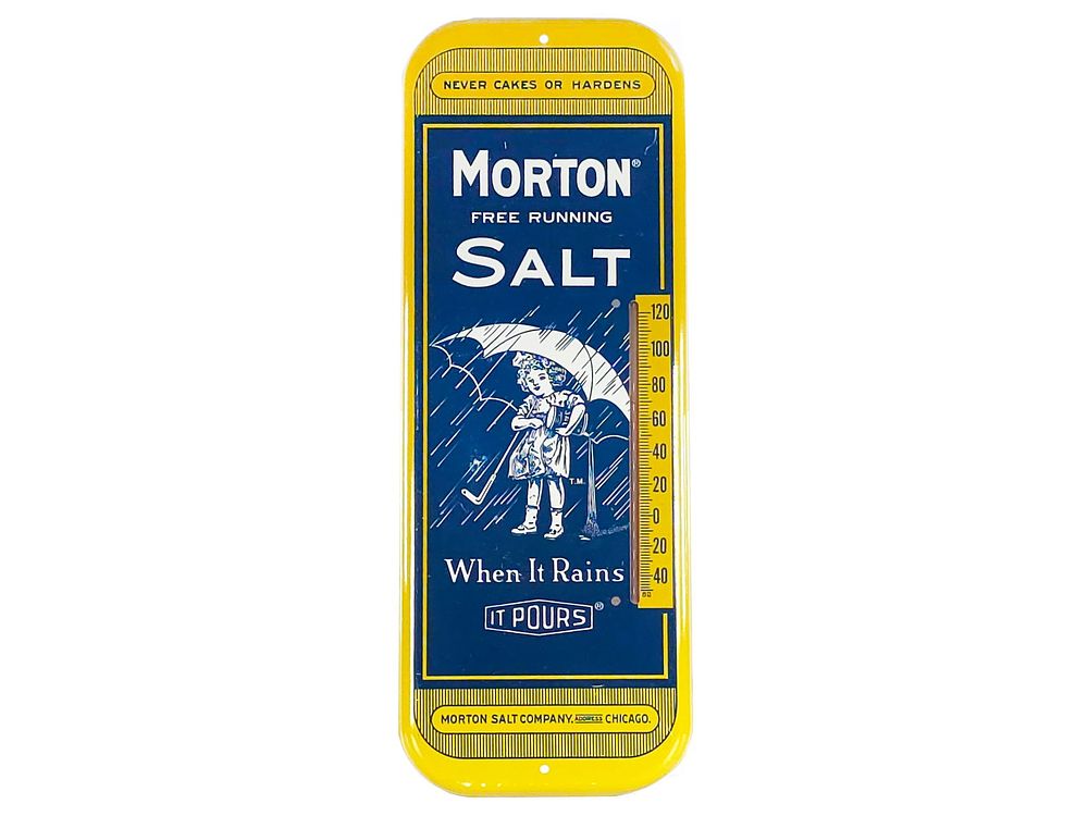 Lot 213: Morton Salt Advertising Thermometer 16"