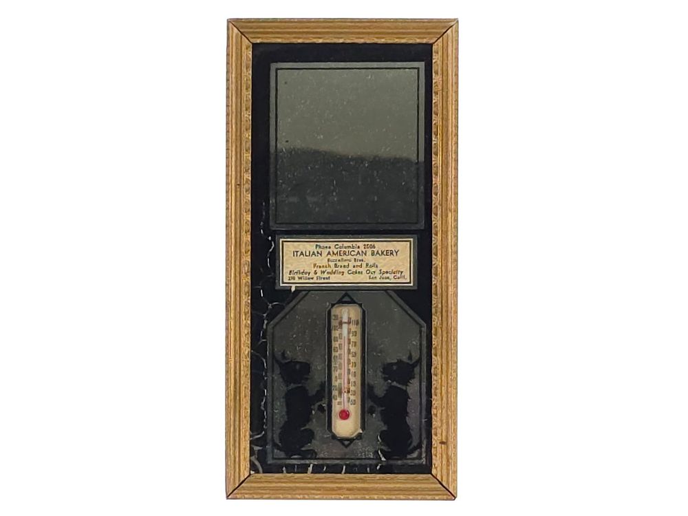 Lot 215: Italian American Baker Advertising Thermometer 9"