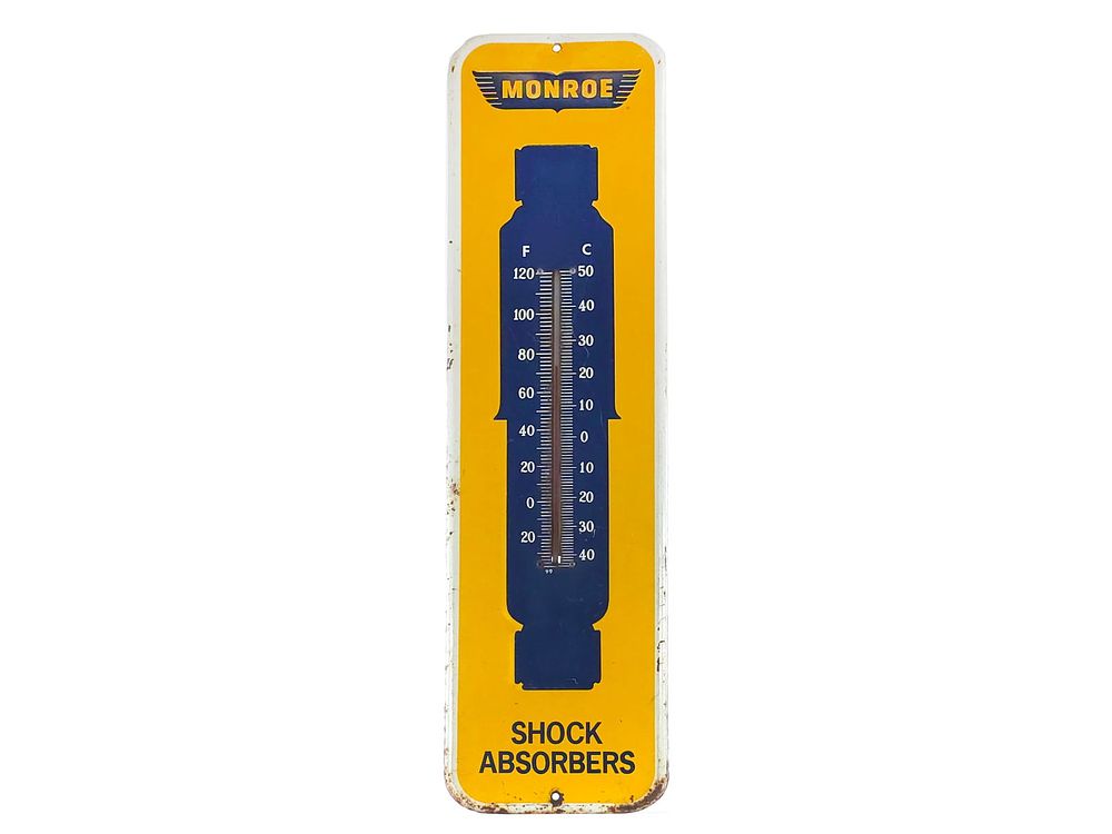 Lot 221: Monro Shock Absorbers Advertising Thermometer 26"