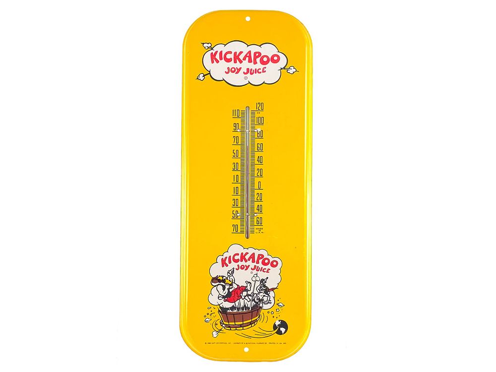 Lot 227: Kickapoo Joy Juice Advertising Thermometer 16"