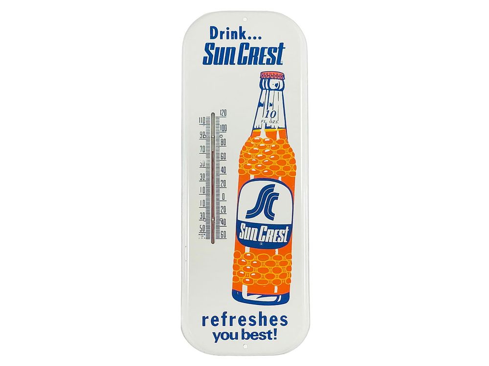 Lot 236: Drink Sun Crest Advertising Thermometer 16"
