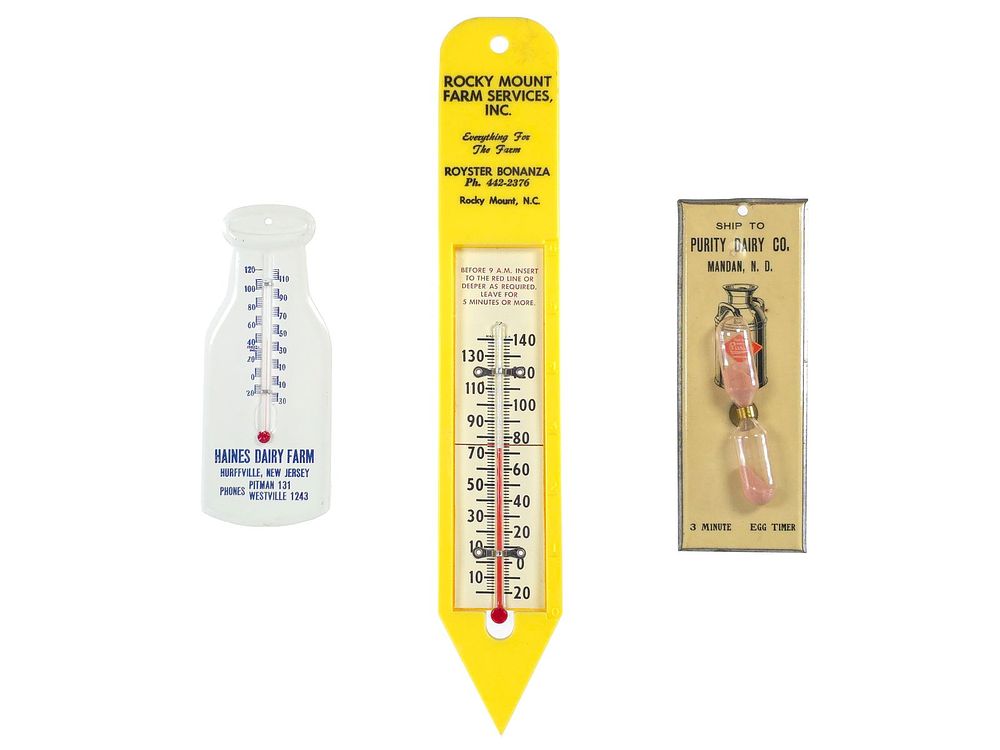 Lot 237: (3) Assorted Small Advertising Thermometers