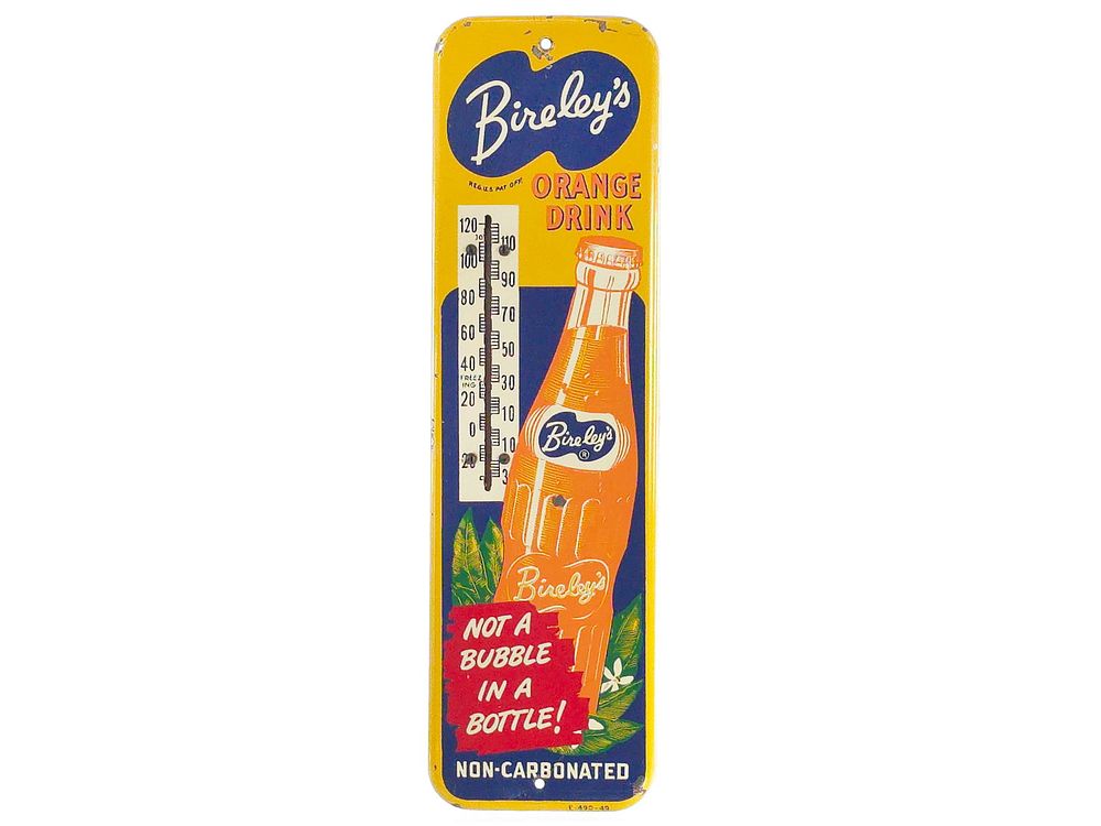 Lot 240: Bireley's Orange Drink Advertising Thermometer 16"