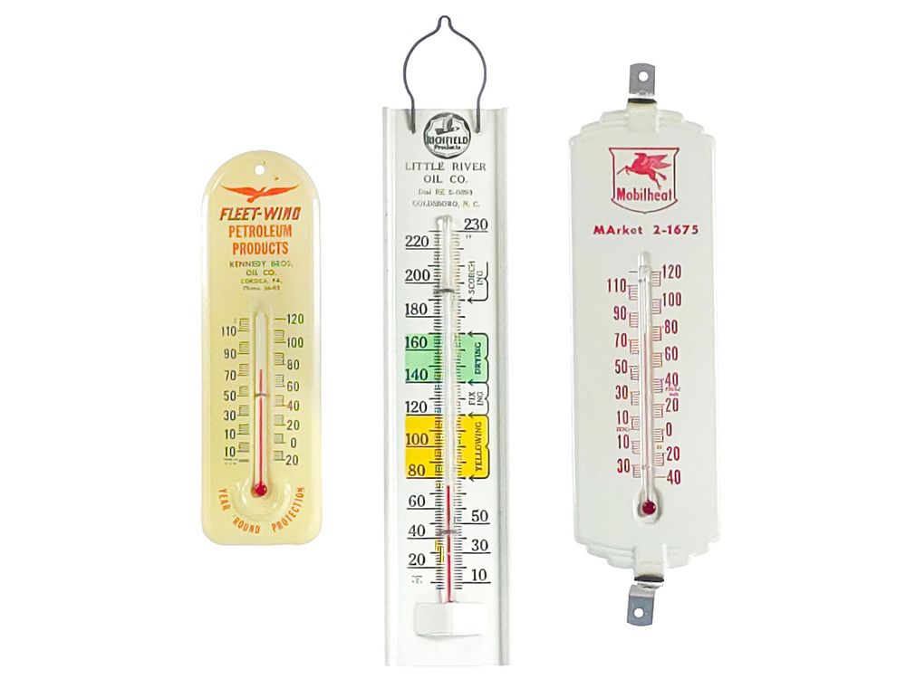 Lot 241: (3) Assorted Tin Advertising Thermometers