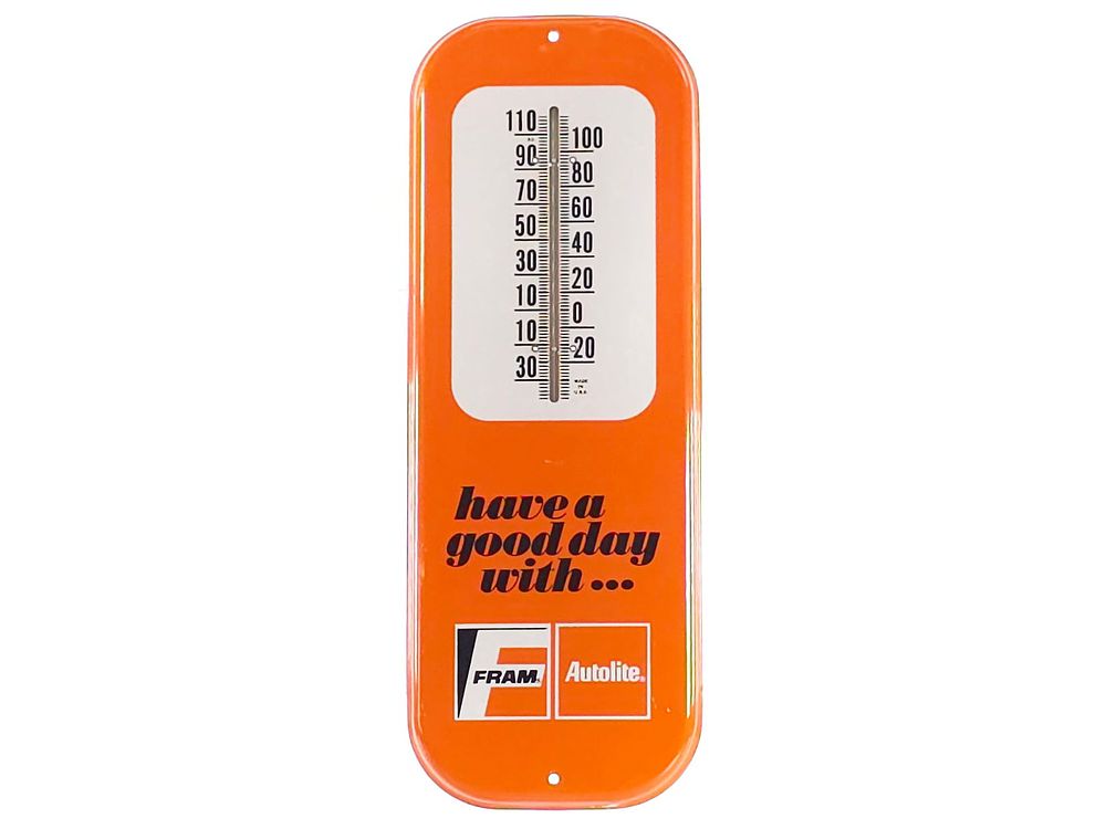 Lot 242: Fram Autolite Advertising Thermometer 16"