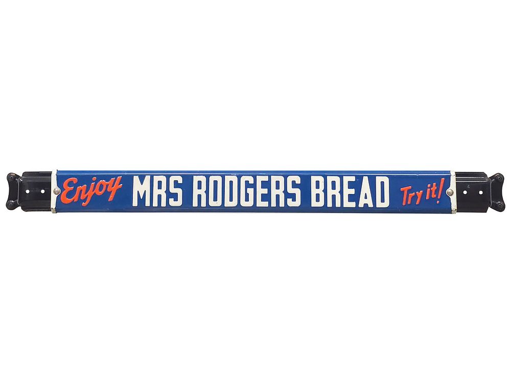 Lot 368: Enjoy Mrs. Rodgers Bread Porcelain Door Push