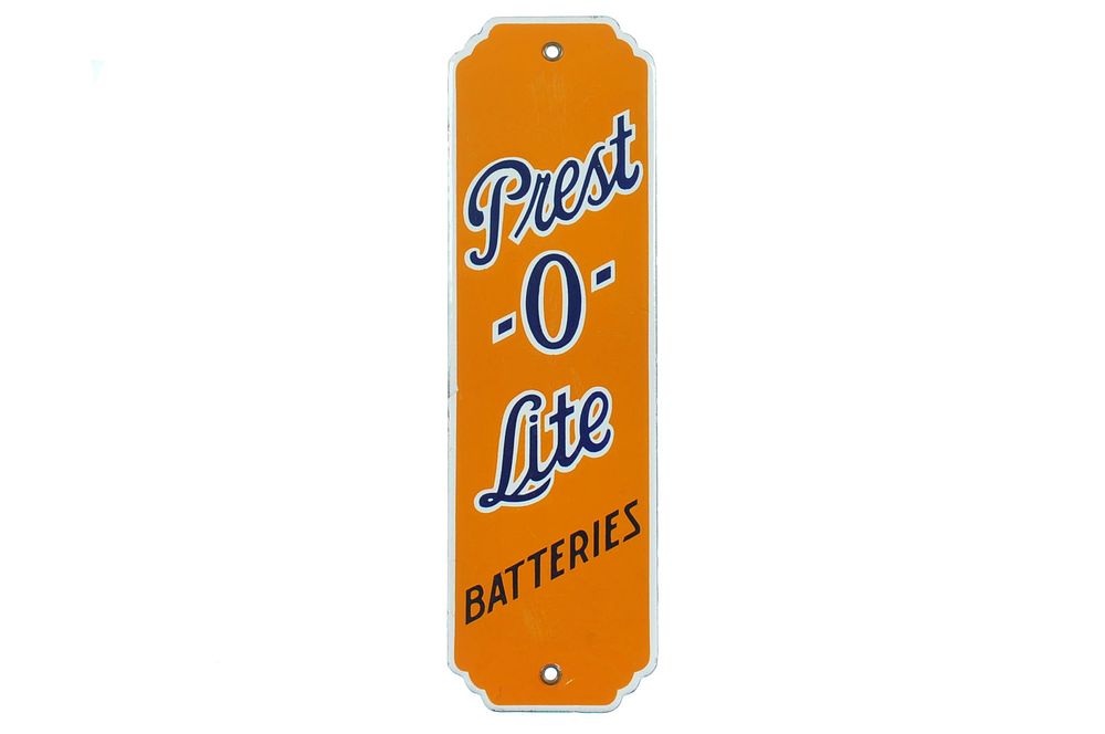 Lot 393: Prest-O-Lite Batteries Porcelain Door Push