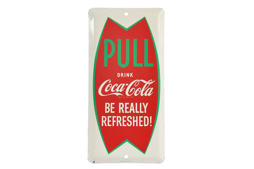 Lot 396: Coca-Cola Be Really Refreshed Porcelain Door Pull Plate