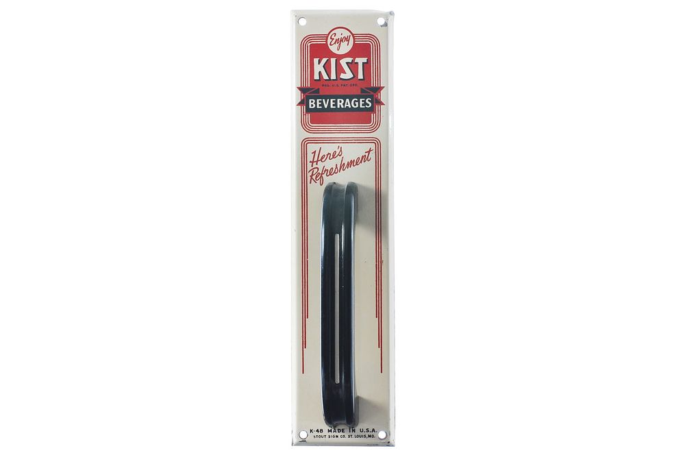 Lot 403: Enjoy Kist Beverages...Here's Refreshment Porcelain Door Pull