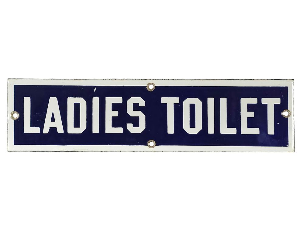 Lot 419: Ladies Toilet Double-Sided Porcelain Sign
