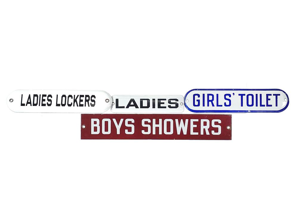 Lot 420: (4) Boys & Girls Locker and Restroom Signs