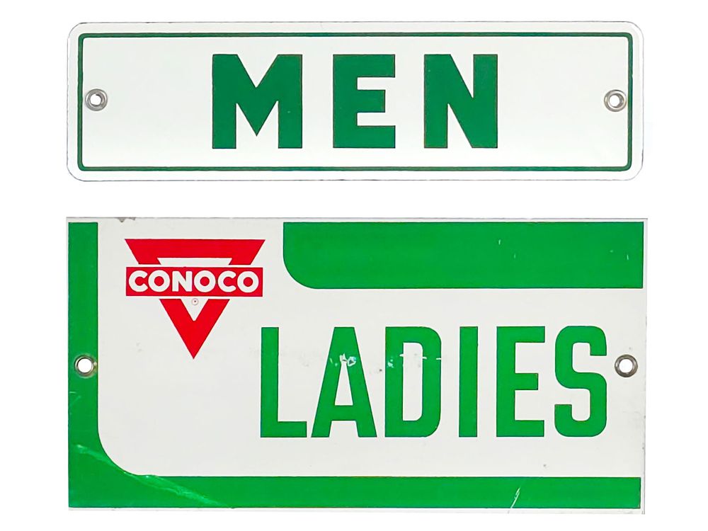 Lot 426: Conoco Mens & Ladies Restroom Signs