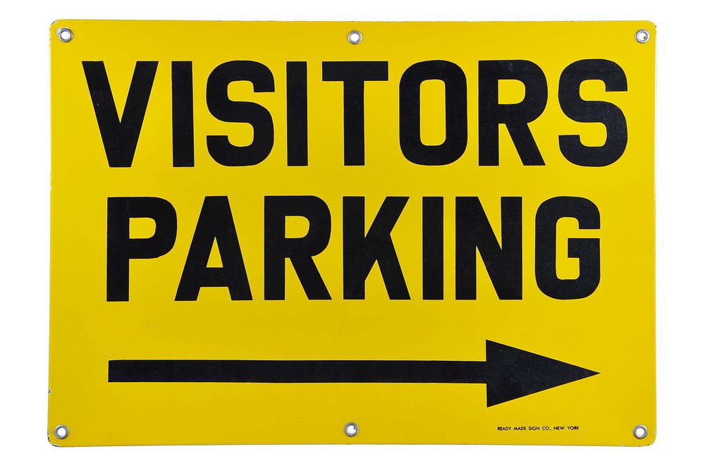 Lot 436: Vistors Parking Single-Sided Porcelain Sign