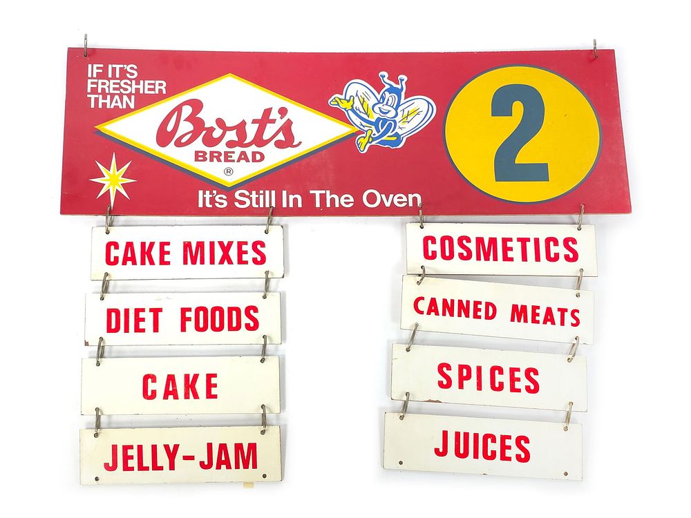 Lot 452: Bost's Bread Wooden Menu Board