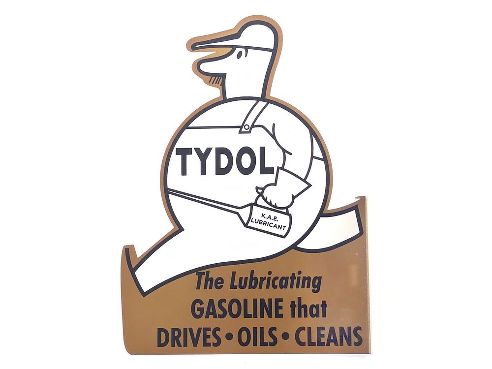 Lot 458: Rare Tydol Lubricant Porcelain Double-Sided Sign