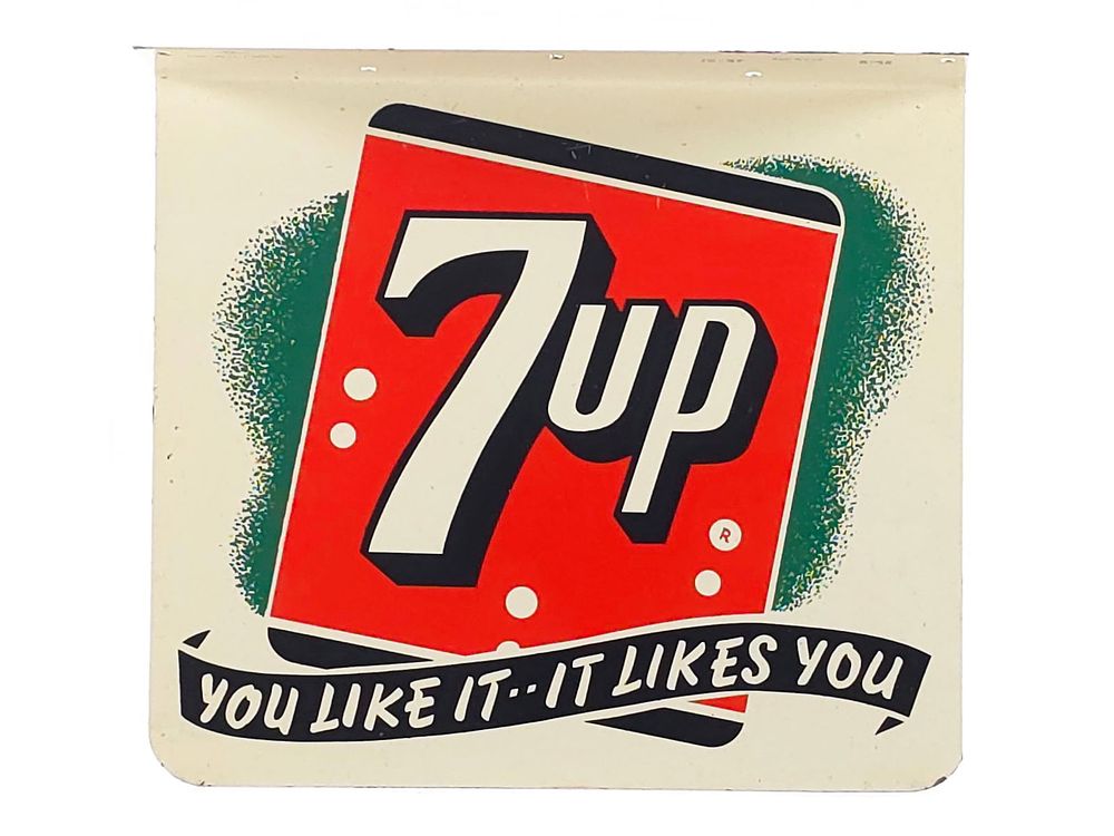 Lot 459: 7-Up Double-Sided Steel Flange Sign