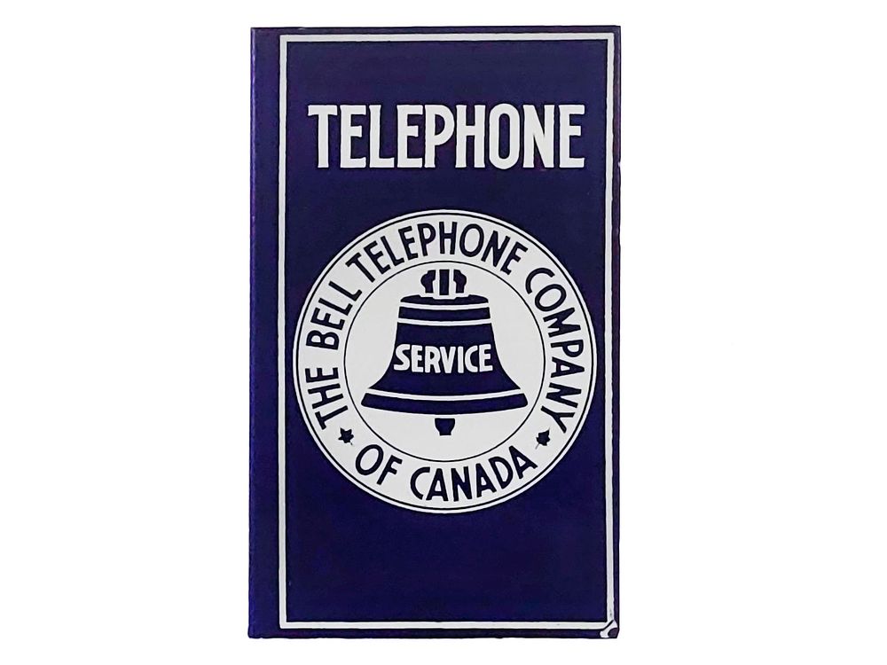 Lot 470: Bell Telephone of Canada Double-Sided Flange Sign