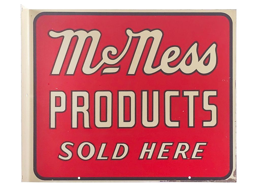 Lot 474: McNess Products Double-Sided Flange Sign