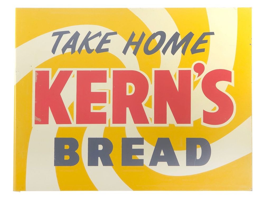 Lot 476: Take Home Kern's Bread Double-Sided Flange Sign