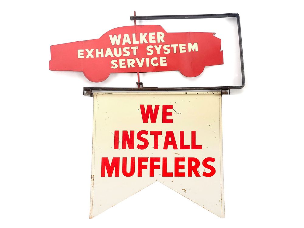 Lot 477: Walker Exhaust System Double-Sided Hanging Sign