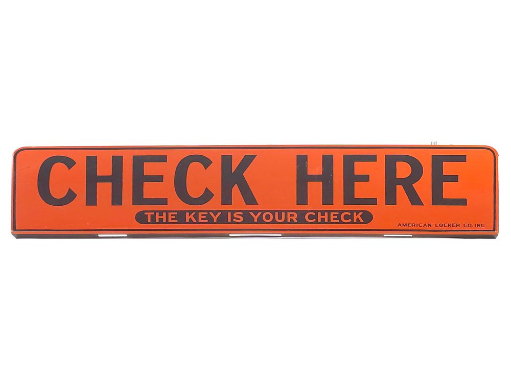 Lot 478: Check Here The Key Is Your Check Sign
