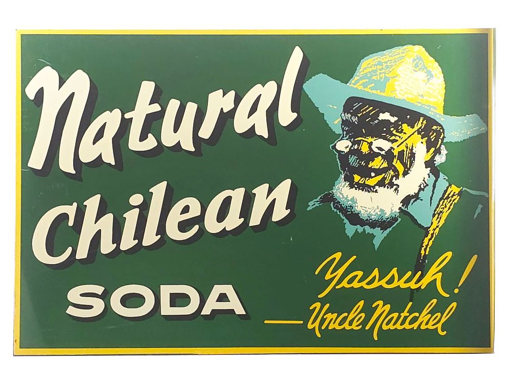 Lot 479: Natural Chilean Soda Double-Sided Flange Sign