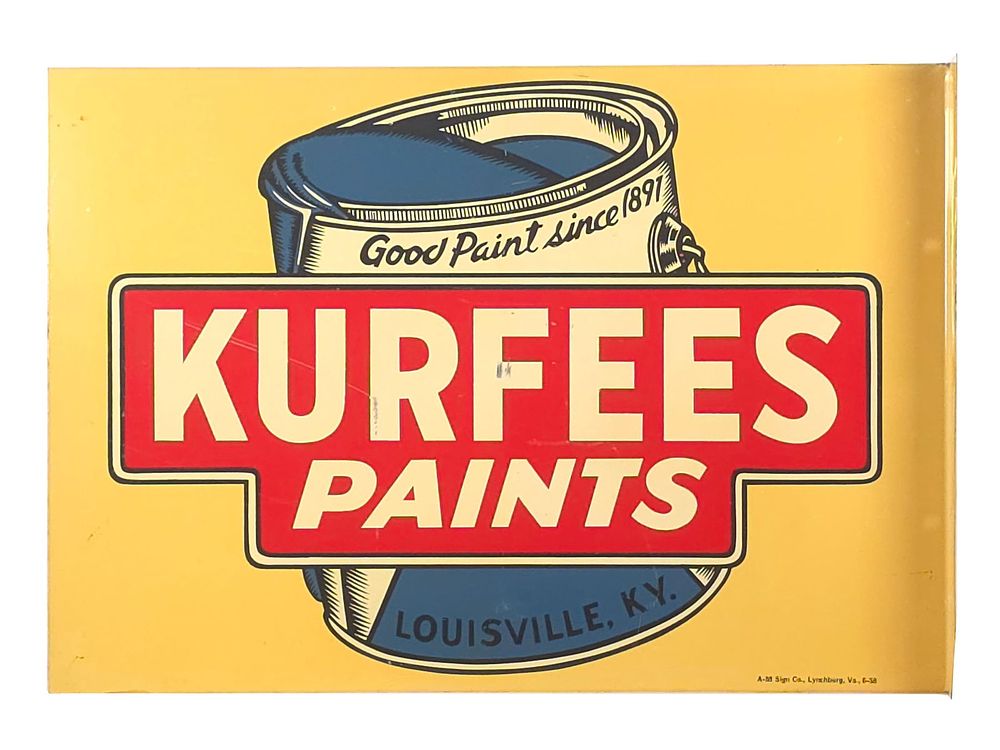 Lot 480: 1968 Kurfees Paint Double-Sided Flange Sign
