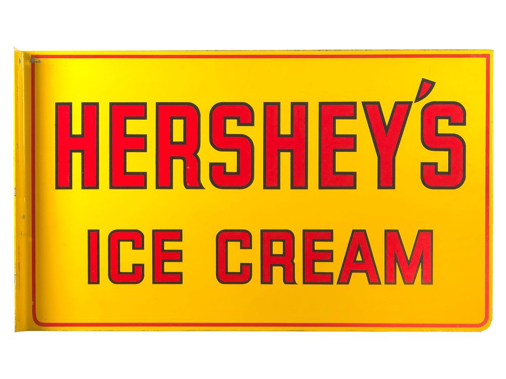 Lot 489: Hershey's Ice Cream Double-Sided Flange Sign