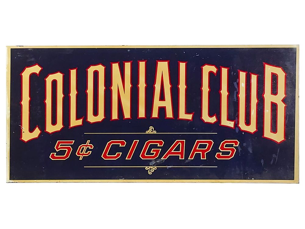 Lot 491: Colonial Club Cigars Double-Sided Flange Sign