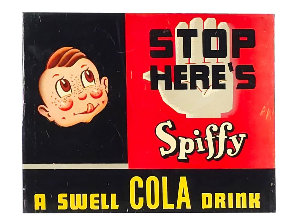 Lot 493: Spiffy A Swell Cola Double-Sided Flange Sign