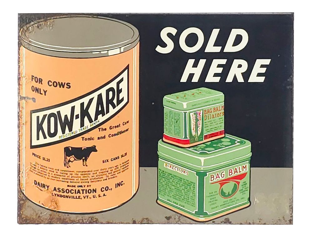 Lot 499: Kow-Kare Sold Here Double-Sided Flange Sign
