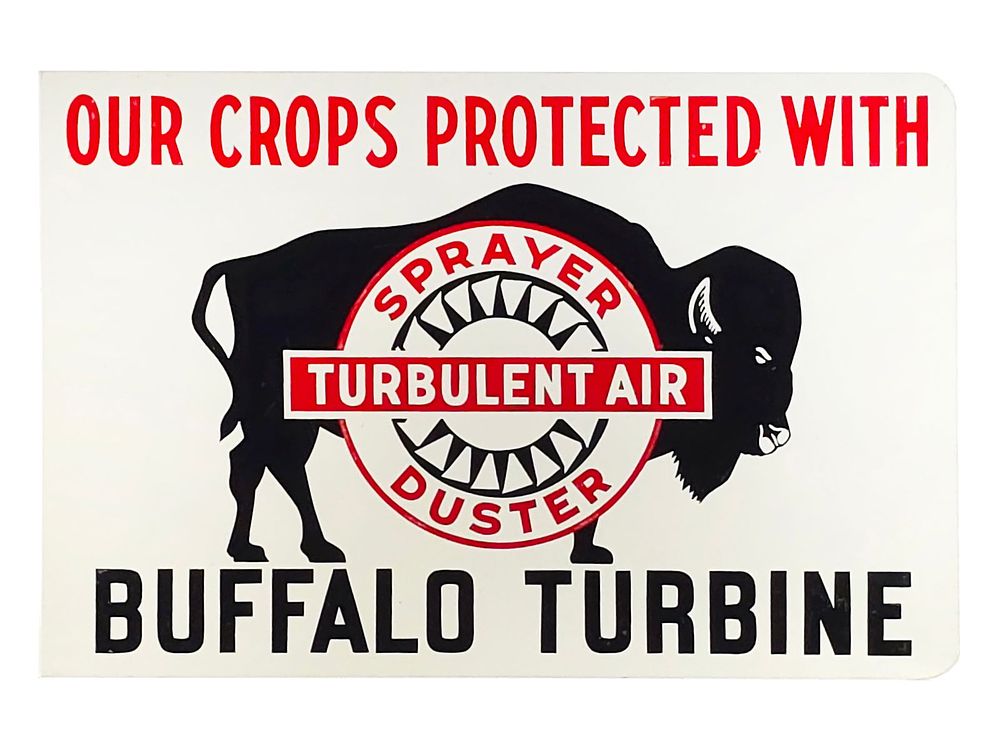 Lot 503: Buffalo Turbine Double-Sided Flange Sign