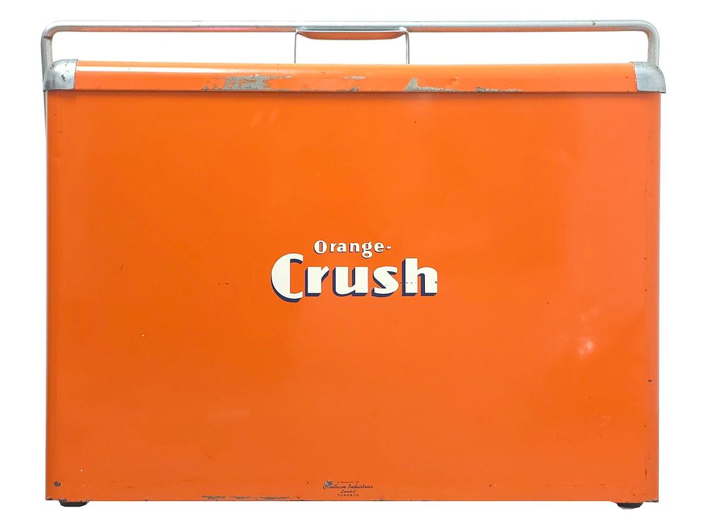 Lot 249: Vintage Orange Crush Metal Cooler Greer Industries