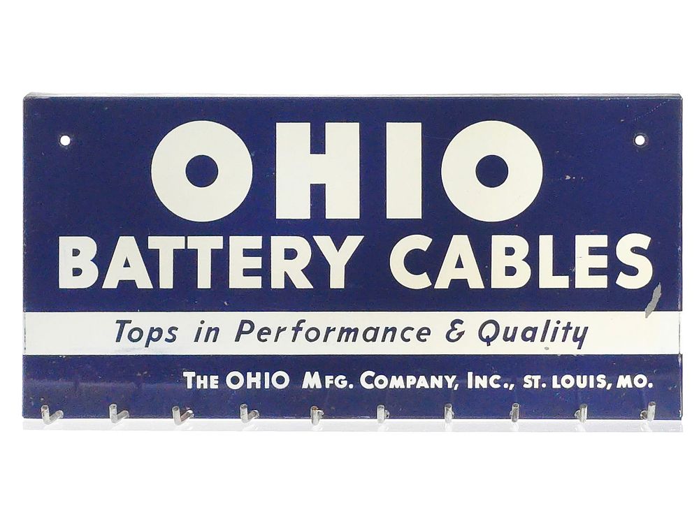 Lot 252: Ohio Battery Cables Steel Wall Display