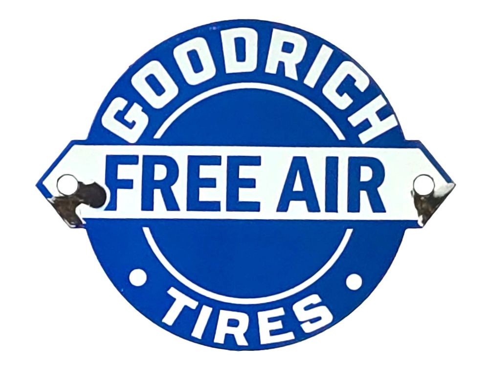 Lot 253: Goodrich Free Air Tires Single-Sided Porcelain Sign
