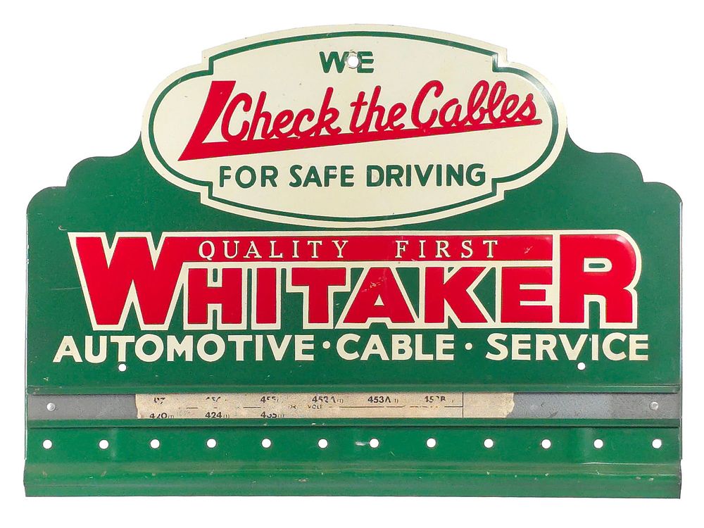 Lot 262: Whitaker Automotive Cable Services Wall Display