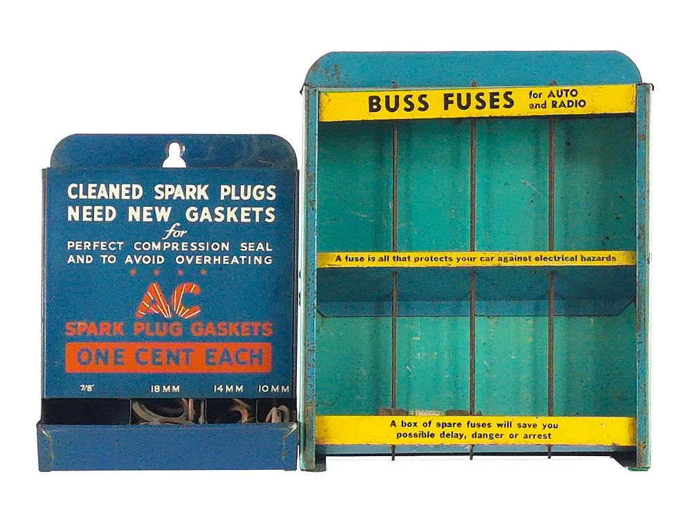 Lot 269: (2) Display Racks AC Spark Plug Gaskets & Buss Fuses