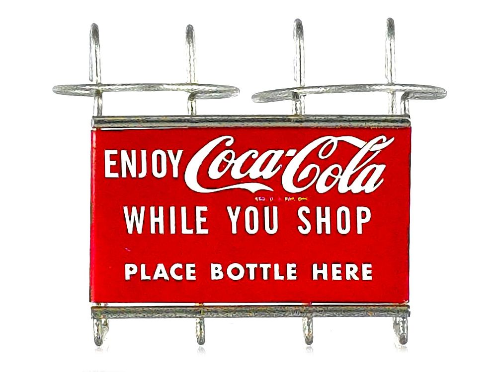 Lot 275: Coca-Cola Shopping Cart Bottle Holder Advertisment
