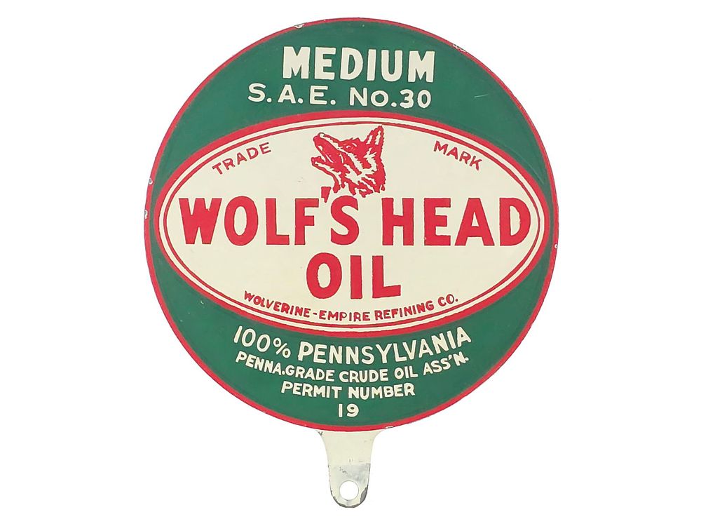Lot 301: Wolfs Head Oil Lubster Paddle DS Sign