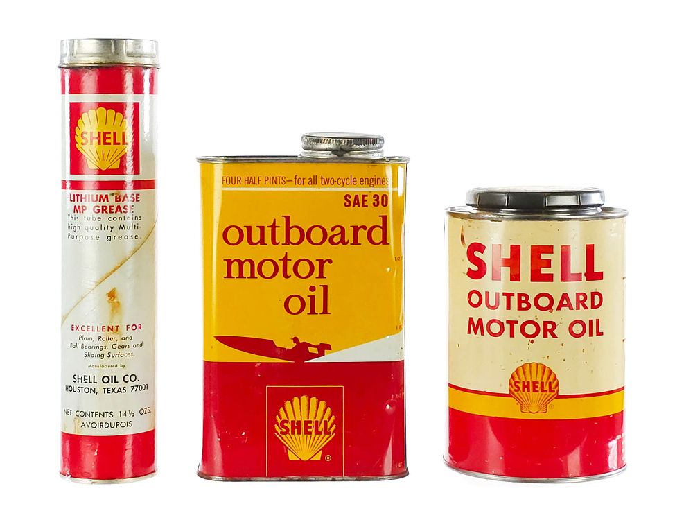 Lot 316: (3) Shell Motor Oil & Lithium Grease Cans